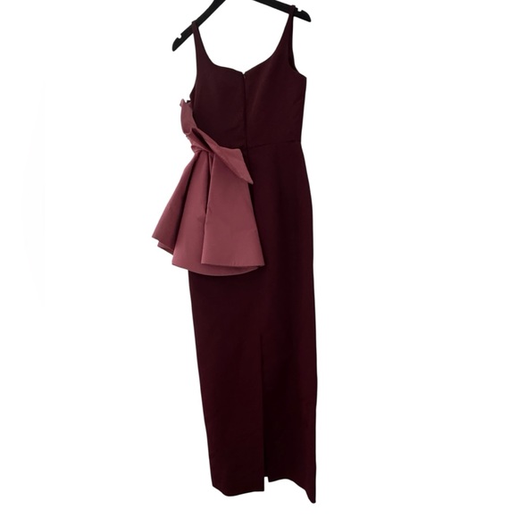 CHRISTIAN SIRIANO***Burgundy and Pink Bow Dress***US 6 $5995 NWT - Picture 5 of 6